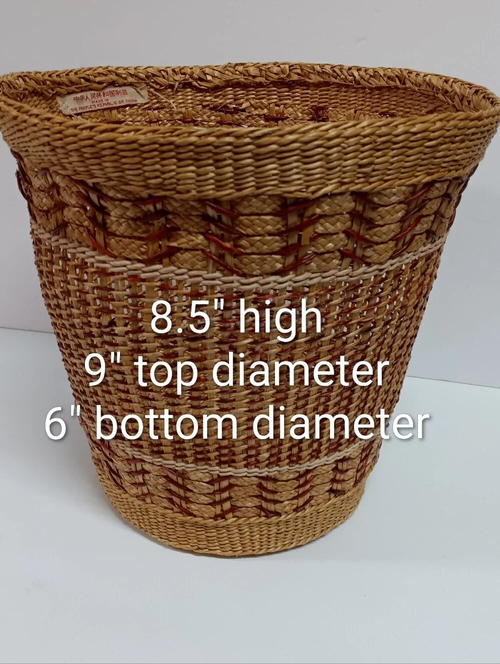 Vintage Fine Hand Woven Chinese Basket Republic of China